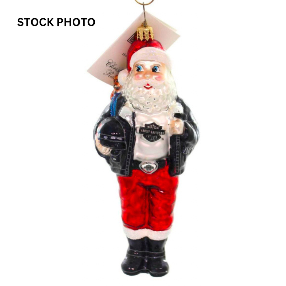 christopher radko 3010144 ho-ho harley santa retired ornament